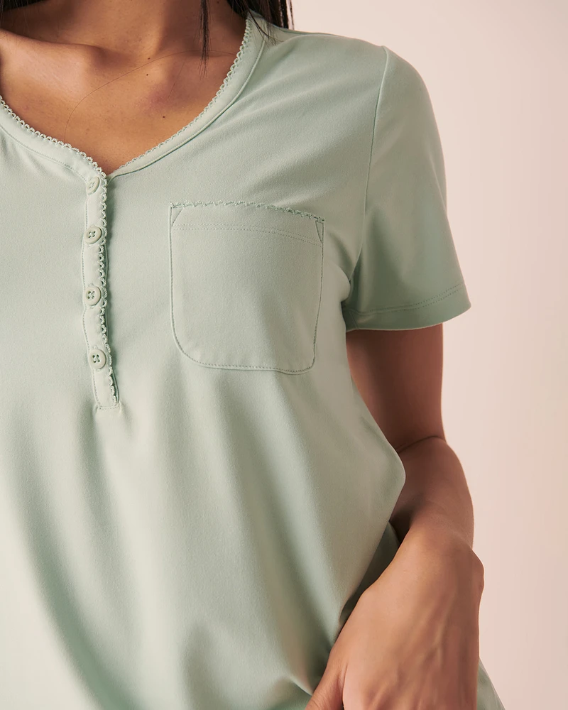T-shirt Henley ultra doux