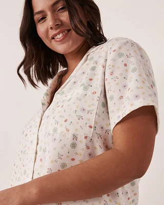 Printed Short Sleeve Button-down Shirt