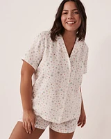 Printed Short Sleeve Button-down Shirt