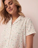 Printed Short Sleeve Button-down Shirt