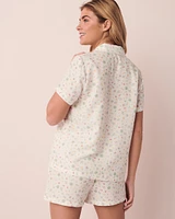 Printed Short Sleeve Button-down Shirt