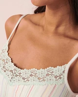 Recycled Fibers Lace Trim Cami
