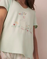 T-shirt col en V fibres recyclées