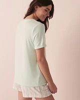 T-shirt col en V fibres recyclées
