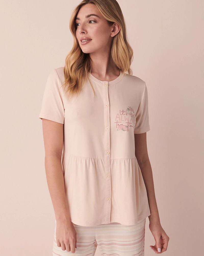 T-shirt ultra doux à boutons