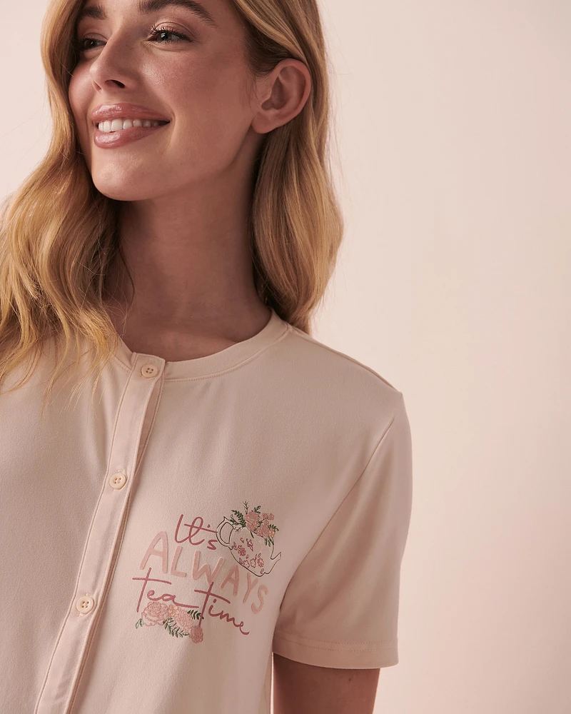 T-shirt ultra doux à boutons