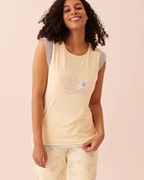 T-shirt ultra doux à mancherons en dentelle