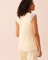 T-shirt ultra doux à mancherons en dentelle