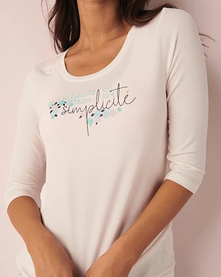 Chandail manches 3/4 en jersey doux
