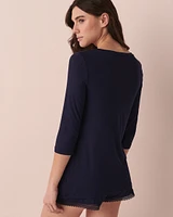 Chandail manches 3/4 en jersey doux