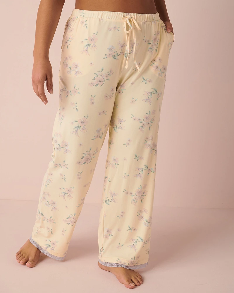 Pantalon ultra doux détails de dentelle