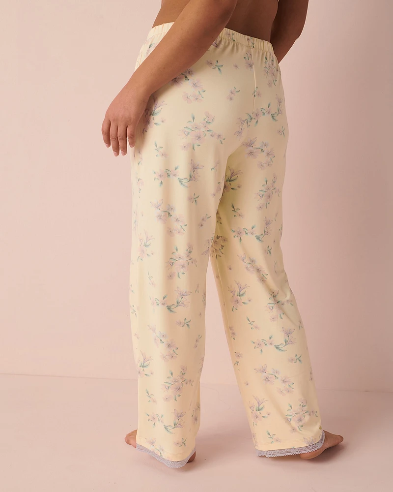 Pantalon ultra doux détails de dentelle