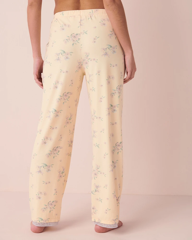 Pantalon ultra doux détails de dentelle