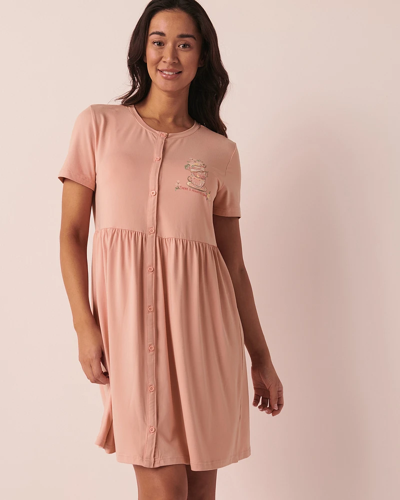 Chemise de nuit manches courtes ultra douce
