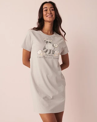 Chemise de nuit manches raglan en coton