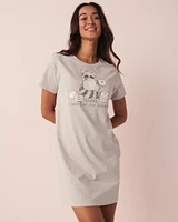 Chemise de nuit manches raglan en coton