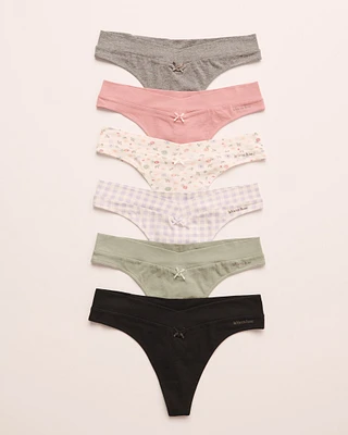 Pack Cotton Thong Panty