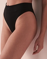Ribbed High Waist Brazilian Panty