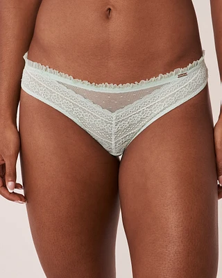 Culotte tanga dentelle et résille