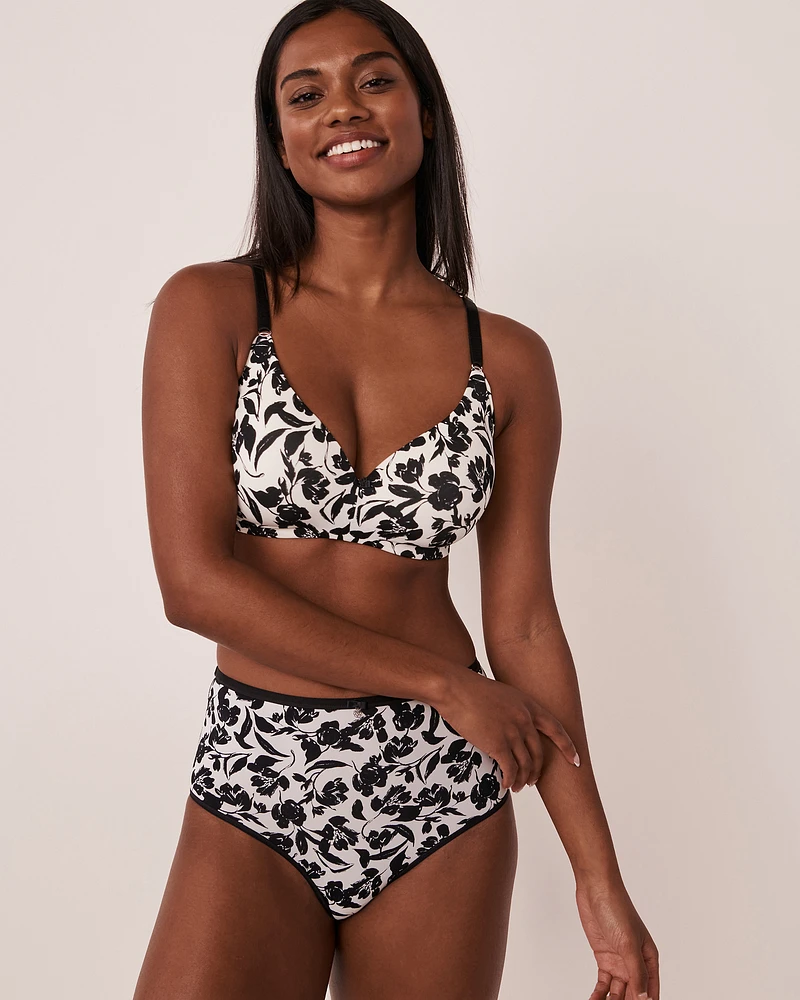 Culotte bikini taille haute microfibre dos lisse