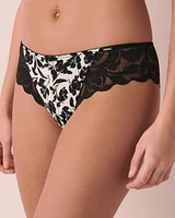 Culotte cheeky microfibre et dentelle