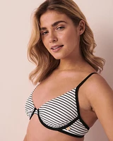 Haut de bikini triangle BLACK & WHITE STREAKS