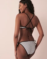 Haut de bikini bralette BLACK & WHITE STREAKS