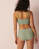 Haut de bikini bralette devant lacé en fibres recyclées LILYPAD