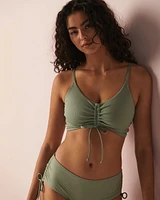 Haut de bikini bralette devant lacé en fibres recyclées LILYPAD