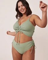 Haut de bikini bralette devant lacé en fibres recyclées LILYPAD