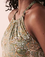 MODERN PAISLEY High Neck Tankini Top