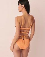 PEACH COBBLER Laced Bralette Bikini Top