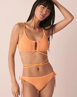 PEACH COBBLER Laced Bralette Bikini Top
