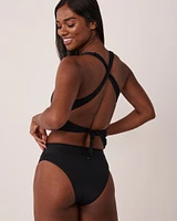 SOLID Long Triangle Bikini Top