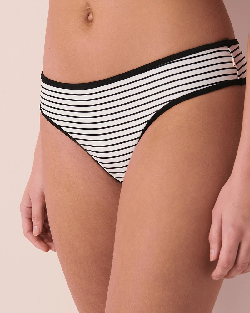 Bas de bikini cheeky BLACK & WHITE STREAKS