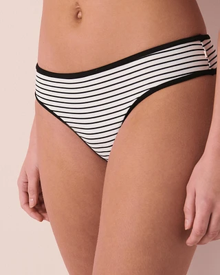 Bas de bikini cheeky BLACK & WHITE STREAKS