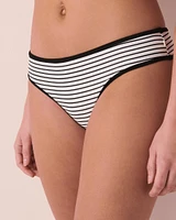 Bas de bikini cheeky BLACK & WHITE STREAKS