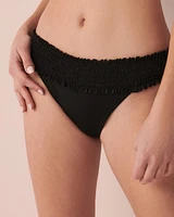 SMOCKING Wide Waistband Bikini Bottom