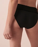 SMOCKING Wide Waistband Bikini Bottom