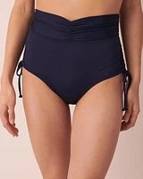 EVENING BLUE Recycled Fibers High Waist Bikini Bottom