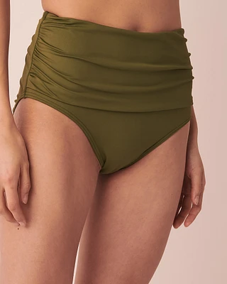 Bas de bikini taille haute en fibres recyclées WINTER MOSS