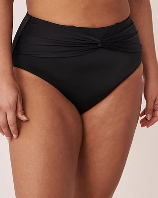 Bas de bikini taille haute torsadée SOLID