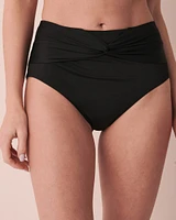 Bas de bikini taille haute torsadée SOLID