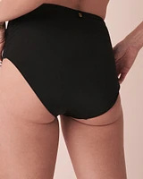 Bas de bikini taille haute torsadée SOLID