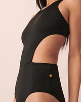 Maillot une-pièce encolure haute ROSA