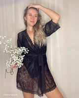 Kimono en dentelle ajourée