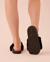 Plush Open Slide Slippers