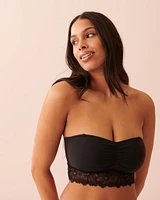 Soutien-gorge bandeau doublure légère bordure de dentelle