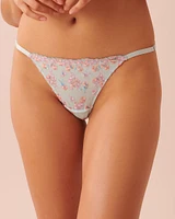 Culotte string résille brodée