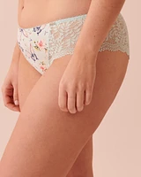 Culotte cheeky microfibre et détail de dentelle